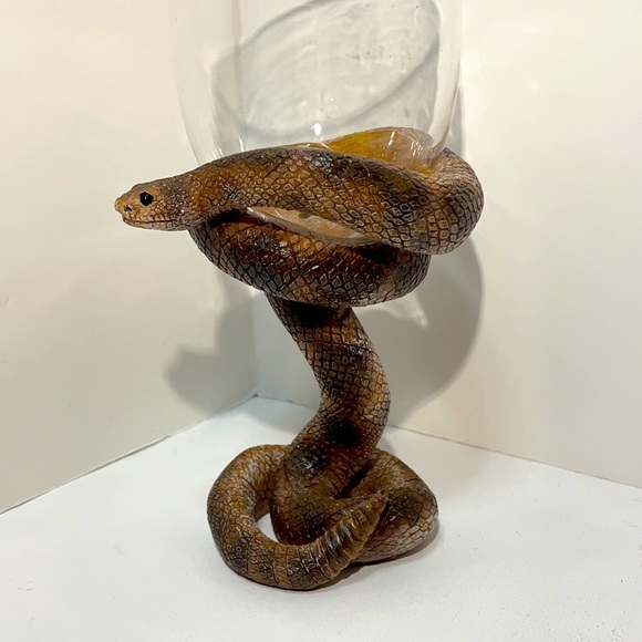 Unique Rare! Snake Handled Wine Glass or Candle Holder! - Picture 3 of 8